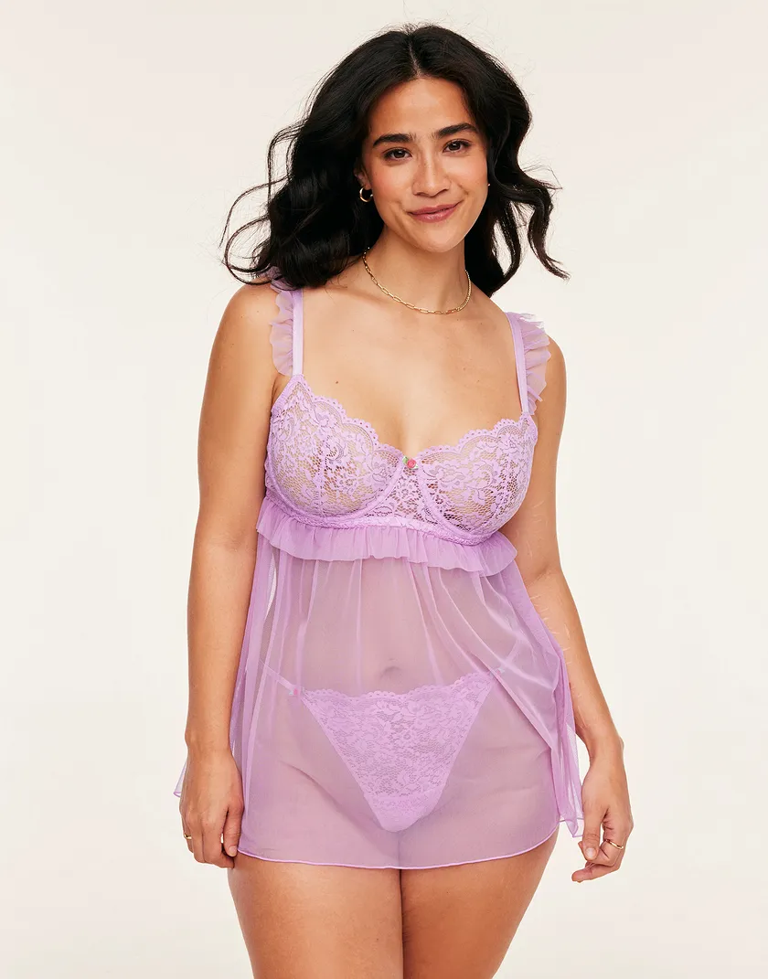 Keara Medium Purple Plus Unlined lingerie bundle Model 2