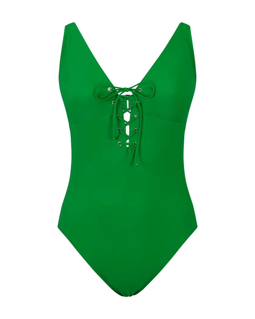 Evangeline Dark Green Plus Lightly Lined swimwear bundle Still 2