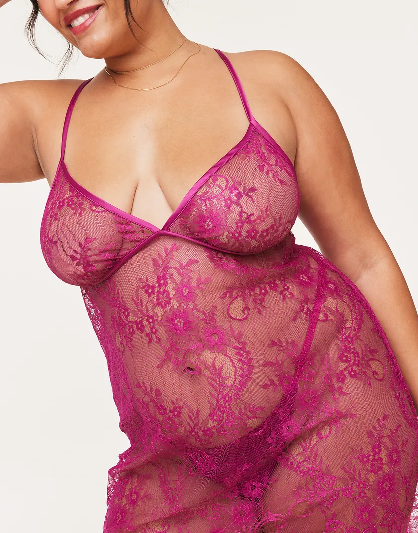 Addison Dark Pink Plus lingerie bundle Model 5