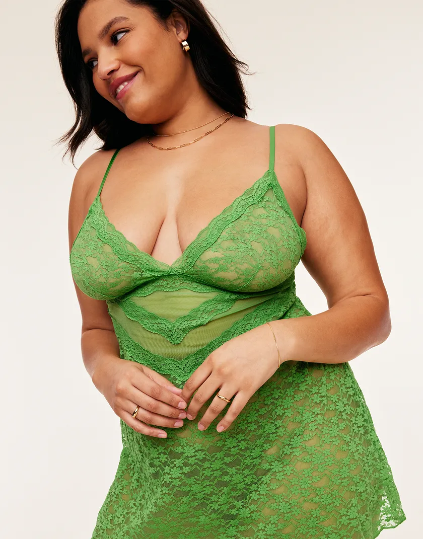 Mary Lou Medium Green Plus Unlined lingerie bundle Model 5