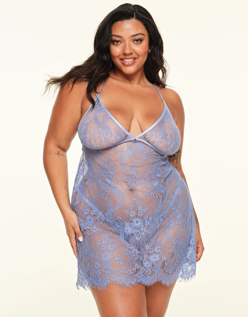 Addison Medium Blue Plus lingerie bundle Model 2
