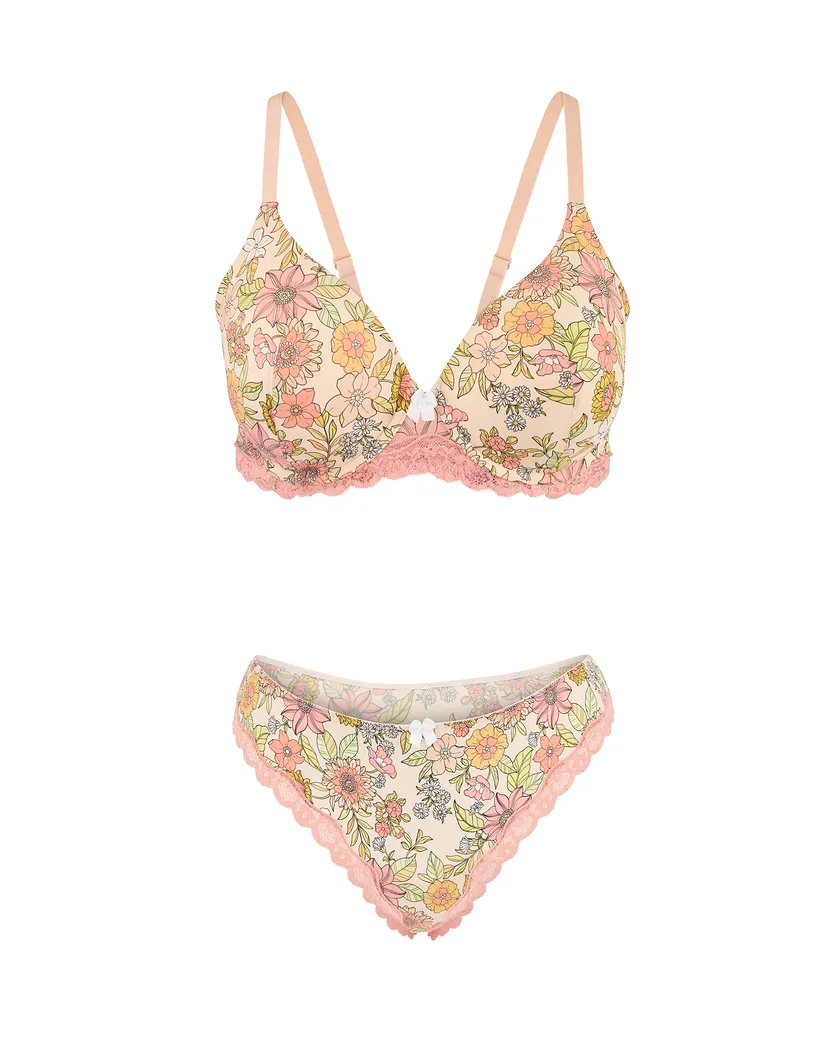 Nare Floral Orange 2 Contour bra bundle Still 3