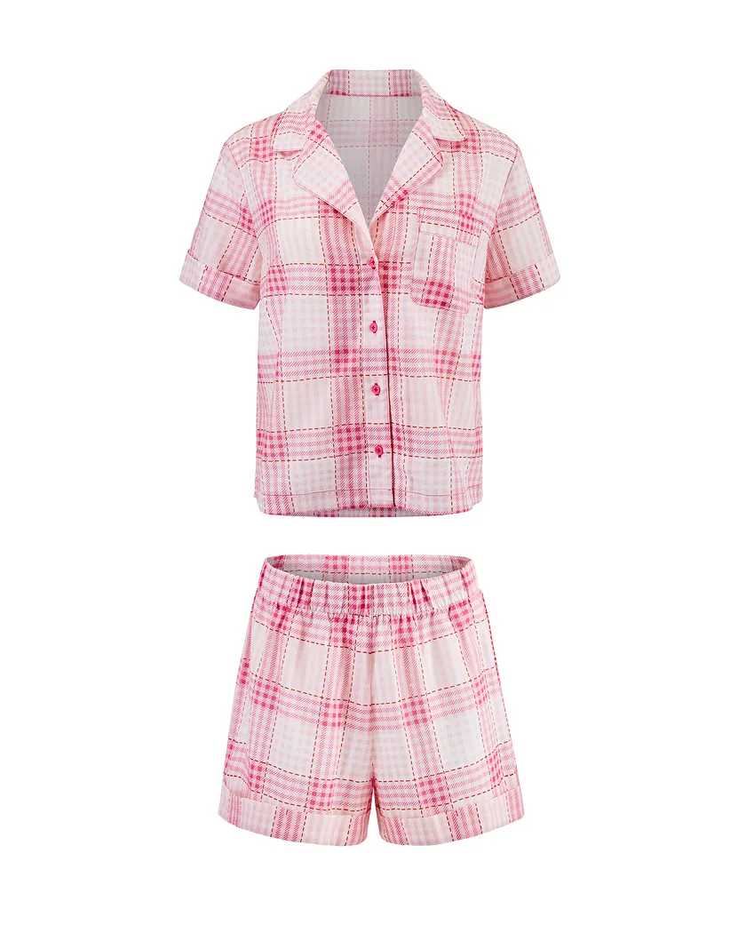 Lucero Plaid Pink sleepwear bundle Still 3