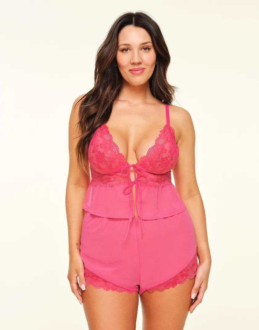 Tammy Dark Pink Plus lingerie bundle Model 1