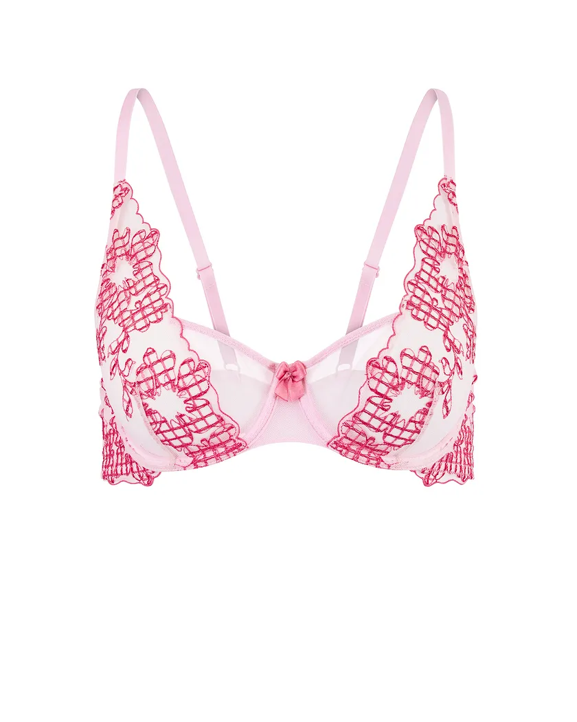 Josephine Plaid Pink 2 Unlined bra bundle Still 2