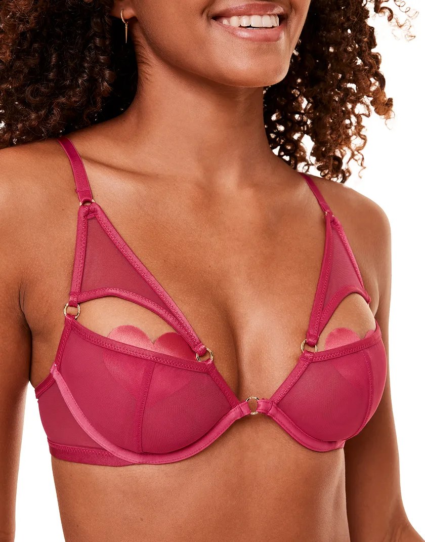 Rayna Dark Pink 2 Unlined bra bundle Model 1