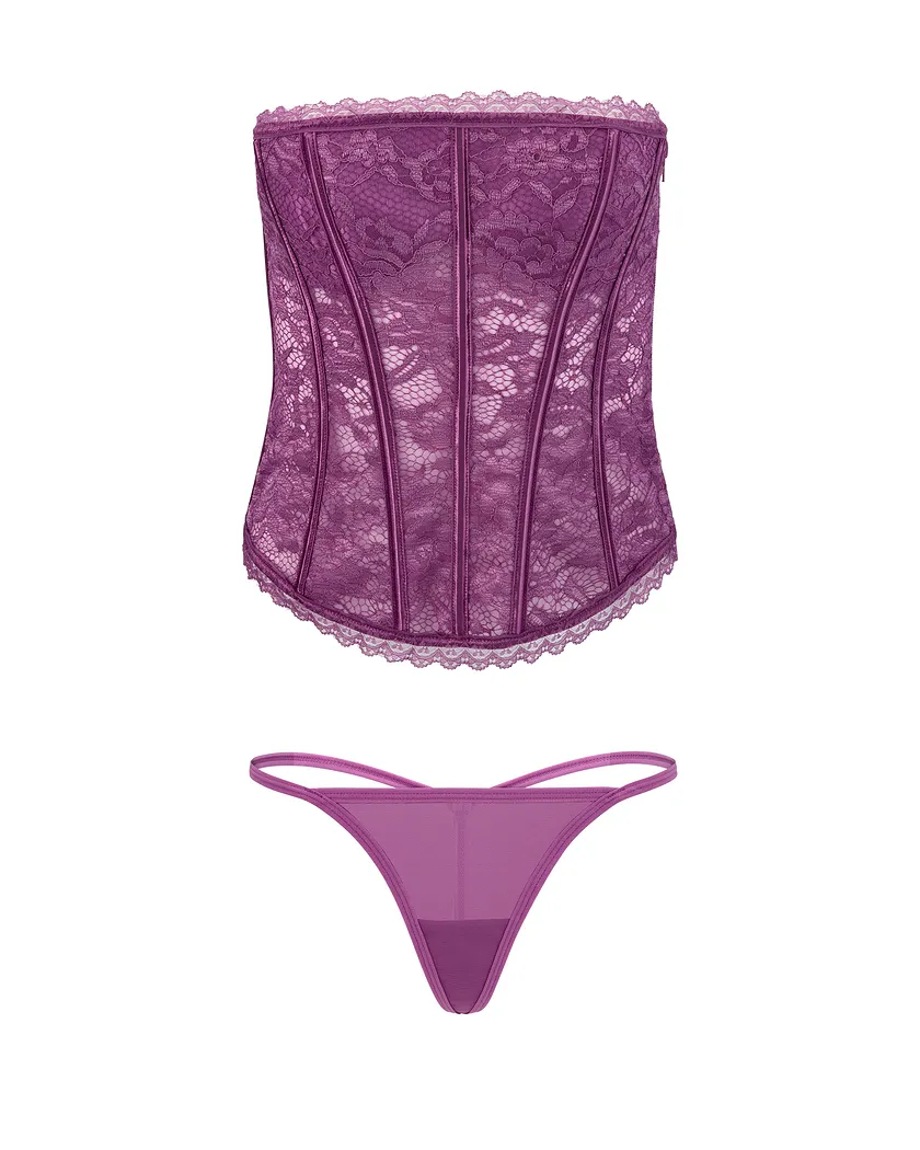 Hailey Dark Purple Unlined corset bundle Still 3