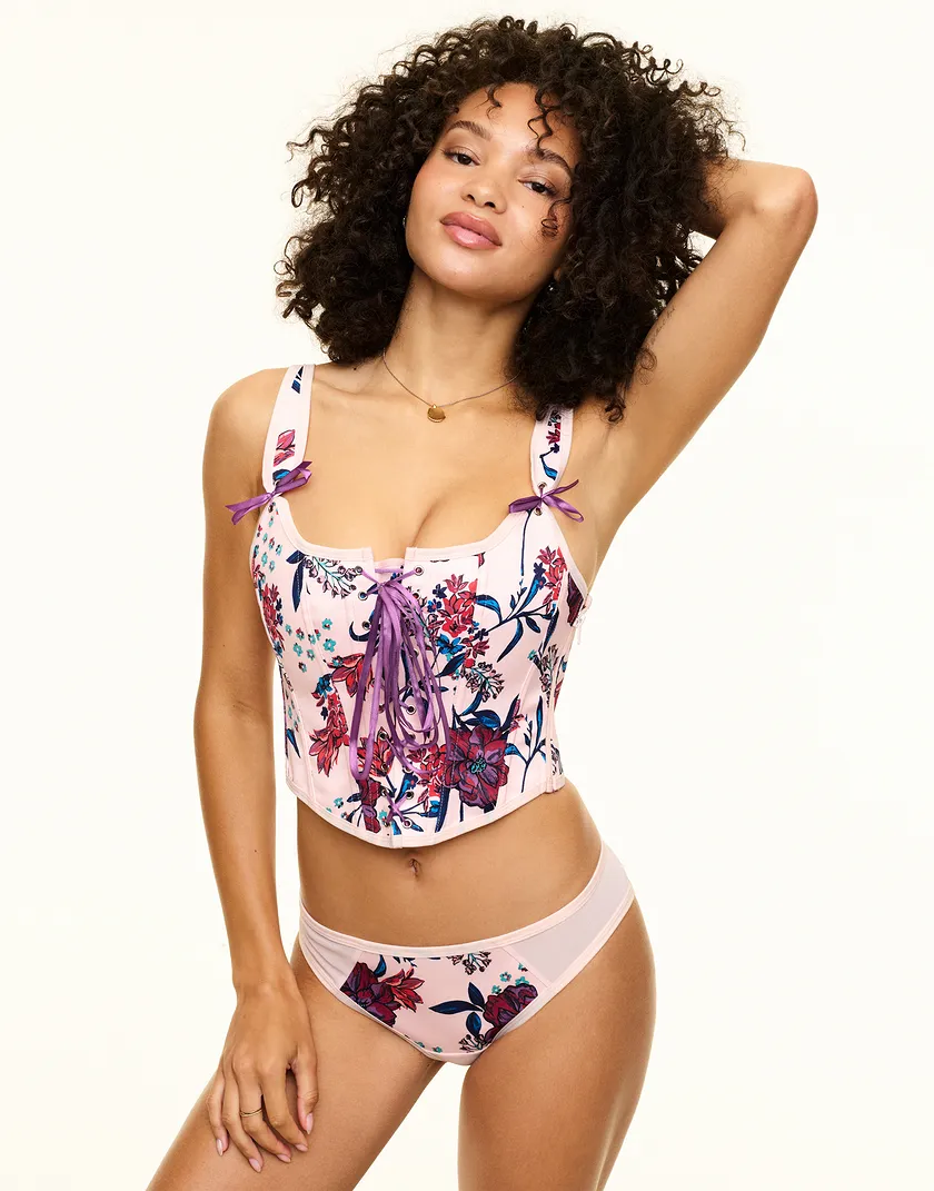 Alex Floral Pink corset bundle Model 1