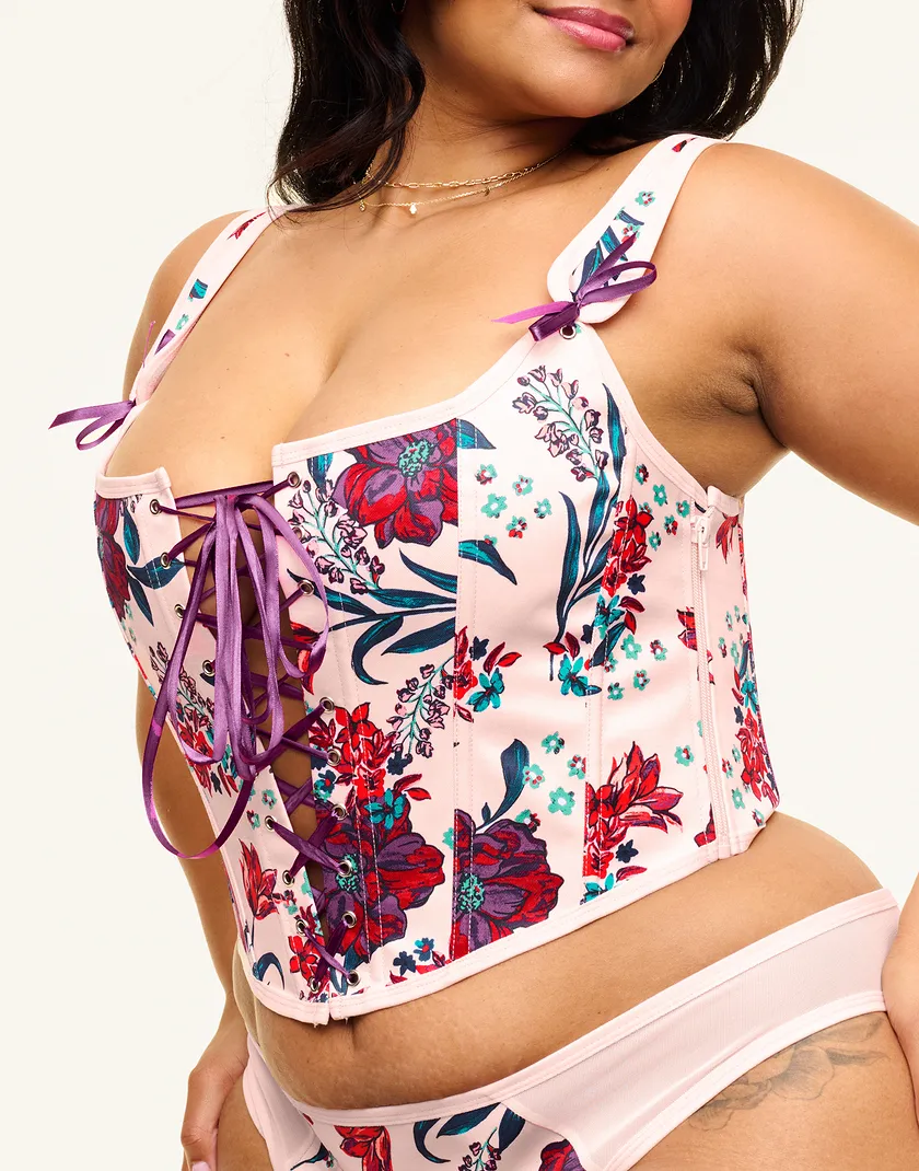 Alex Floral Pink Plus corset bundle Model 5