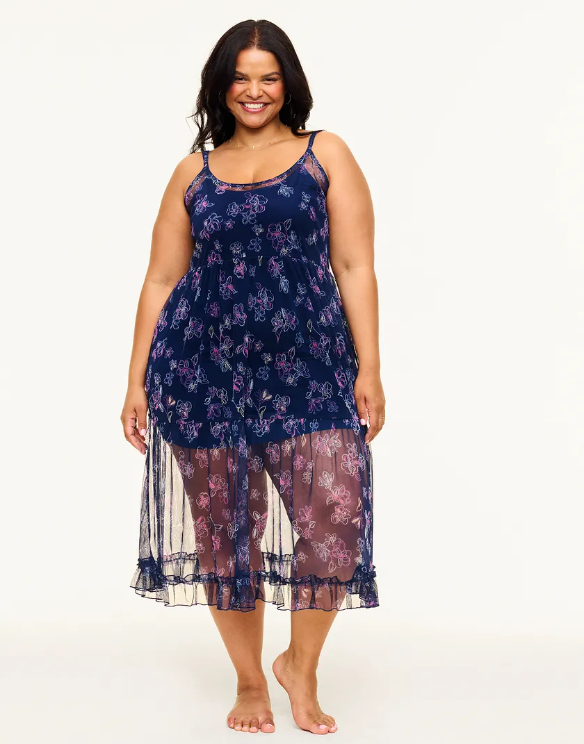 Kaycee Floral Blue Plus lounge bundle Model 2
