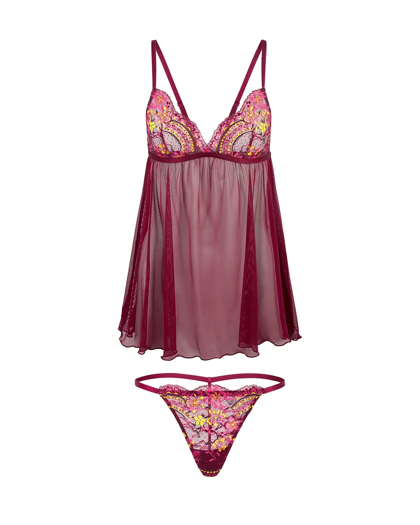Anatta Floral Red Unlined lingerie bundle Still 3