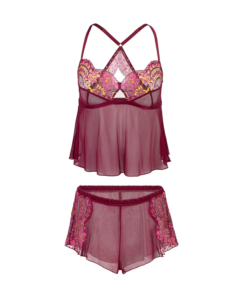 Blake Floral Red Unlined lingerie bundle Still 3