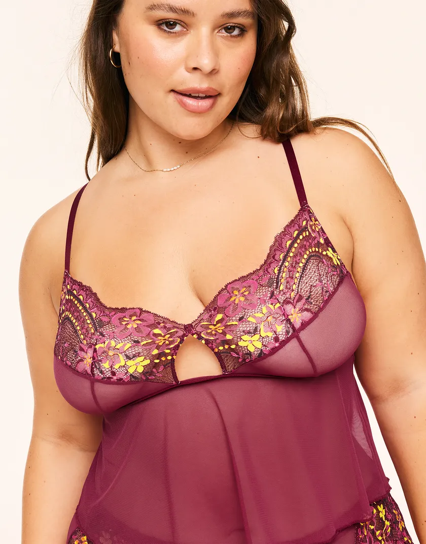 Blake Floral Red Plus Unlined lingerie bundle Model 5