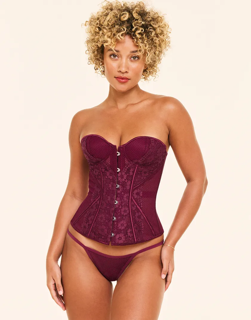 Padma Dark Red Contour corset bundle Model 1