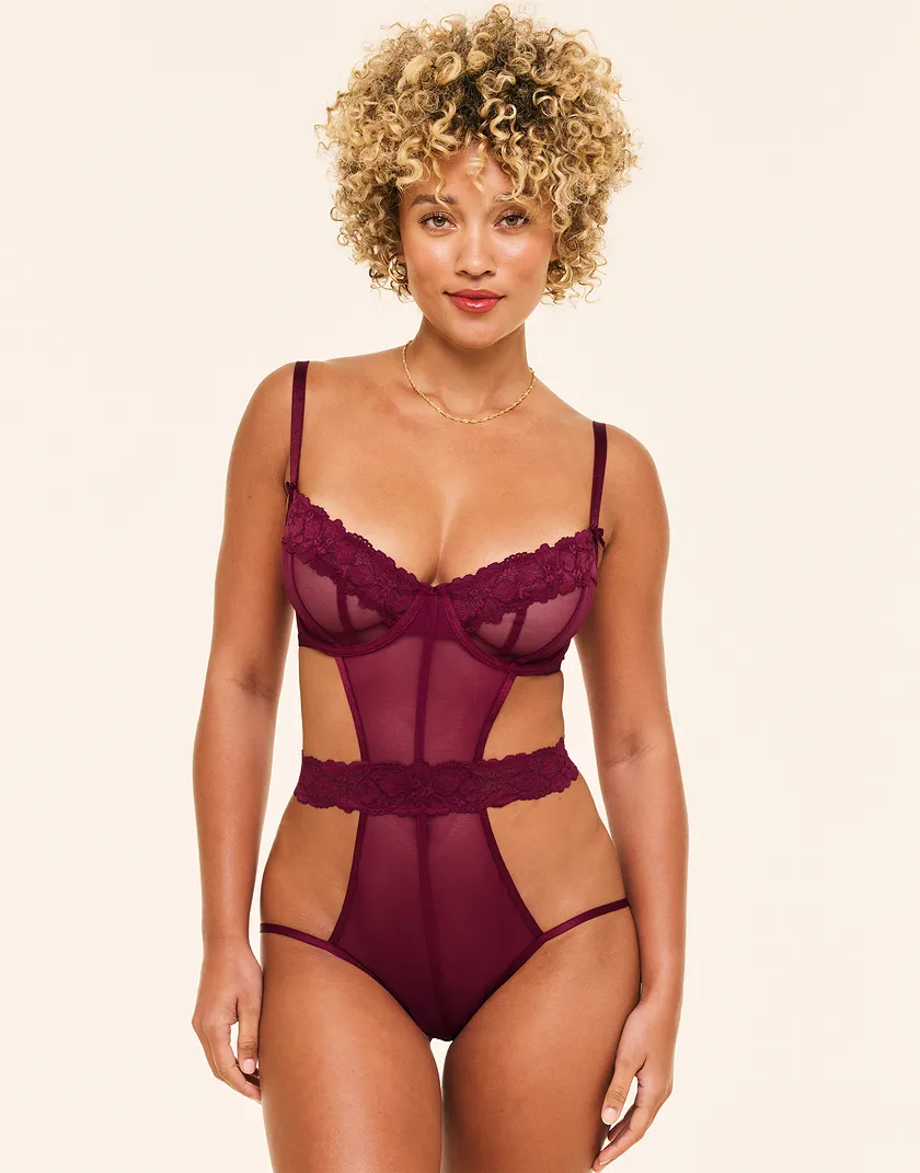 Sawyer Dark Red Unlined lingerie bundle Model 5