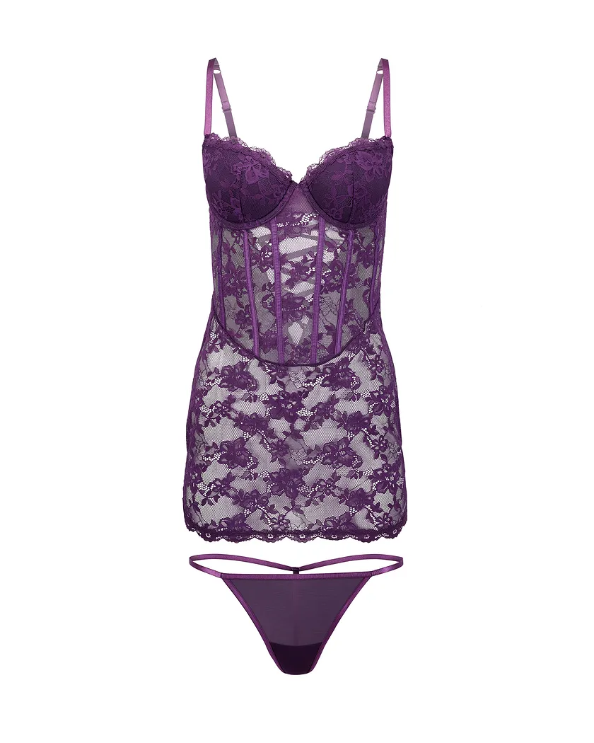 Brielle Dark Purple Contour lingerie bundle Still 3