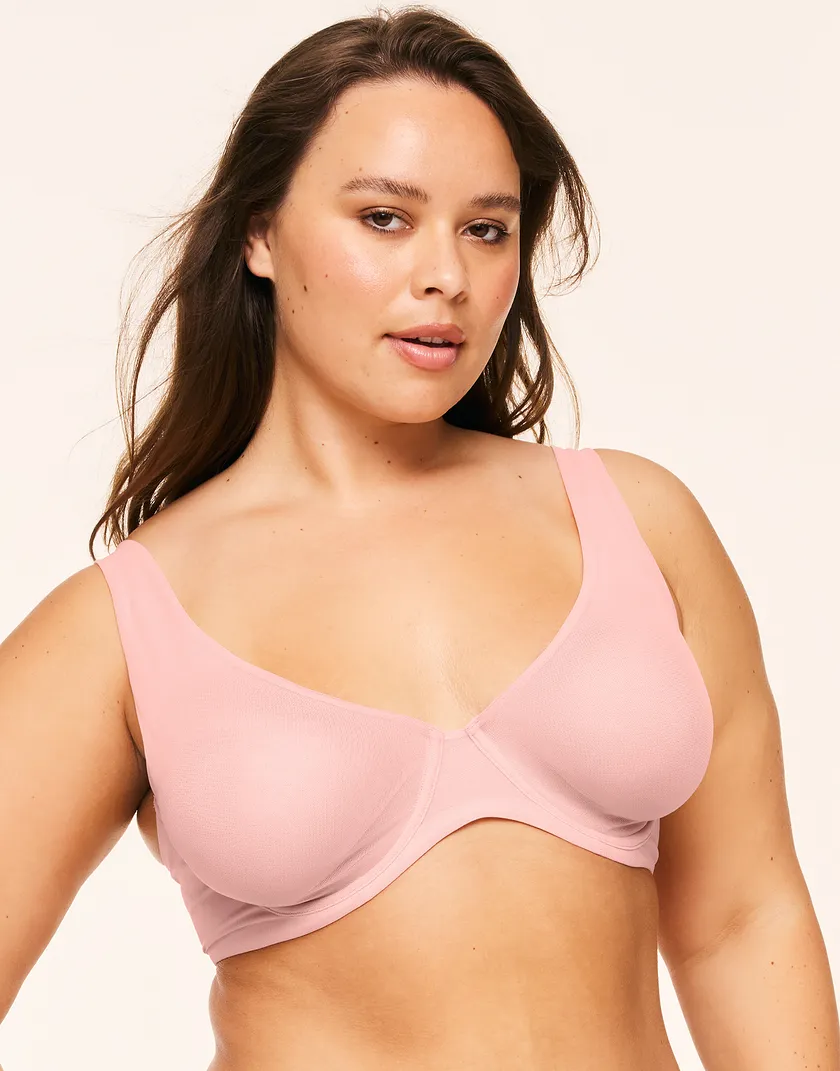 Ivy Medium Pink Plus Unlined bra bundle Model 2