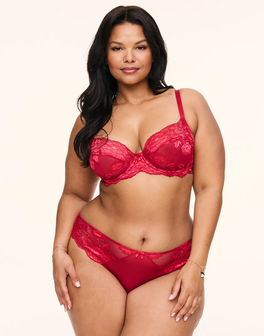 Chelsi Dark Red 2 Plus Unlined bra bundle Model 2