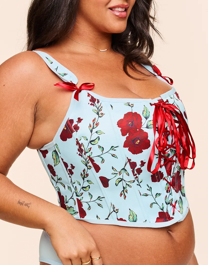 Alex Floral Blue Plus corset bundle Model 5