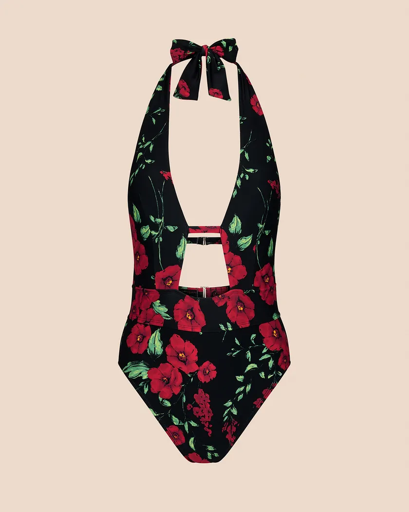 Brinlee Floral Black Lightly Lined swimwear bundle Still 2