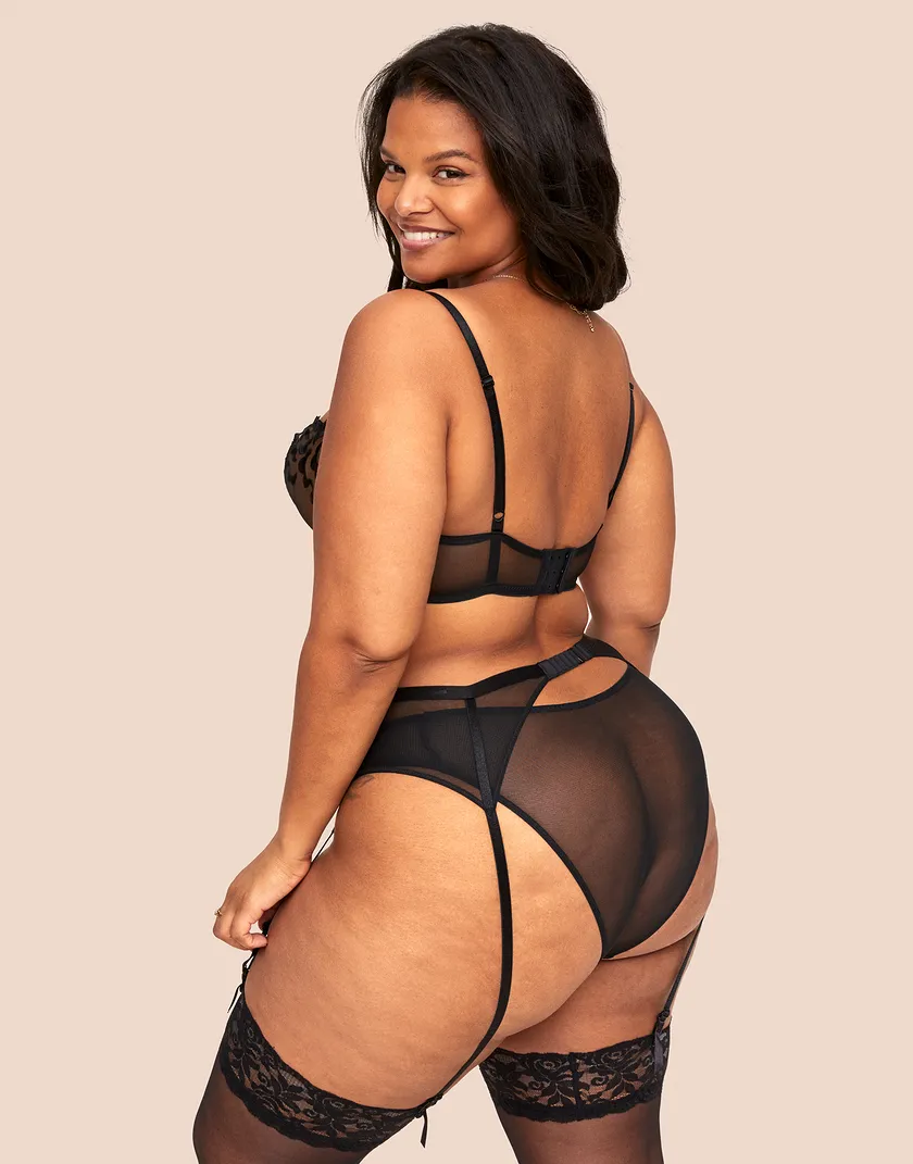 Tiana Garter Black Plus lingerie bundle Model 6