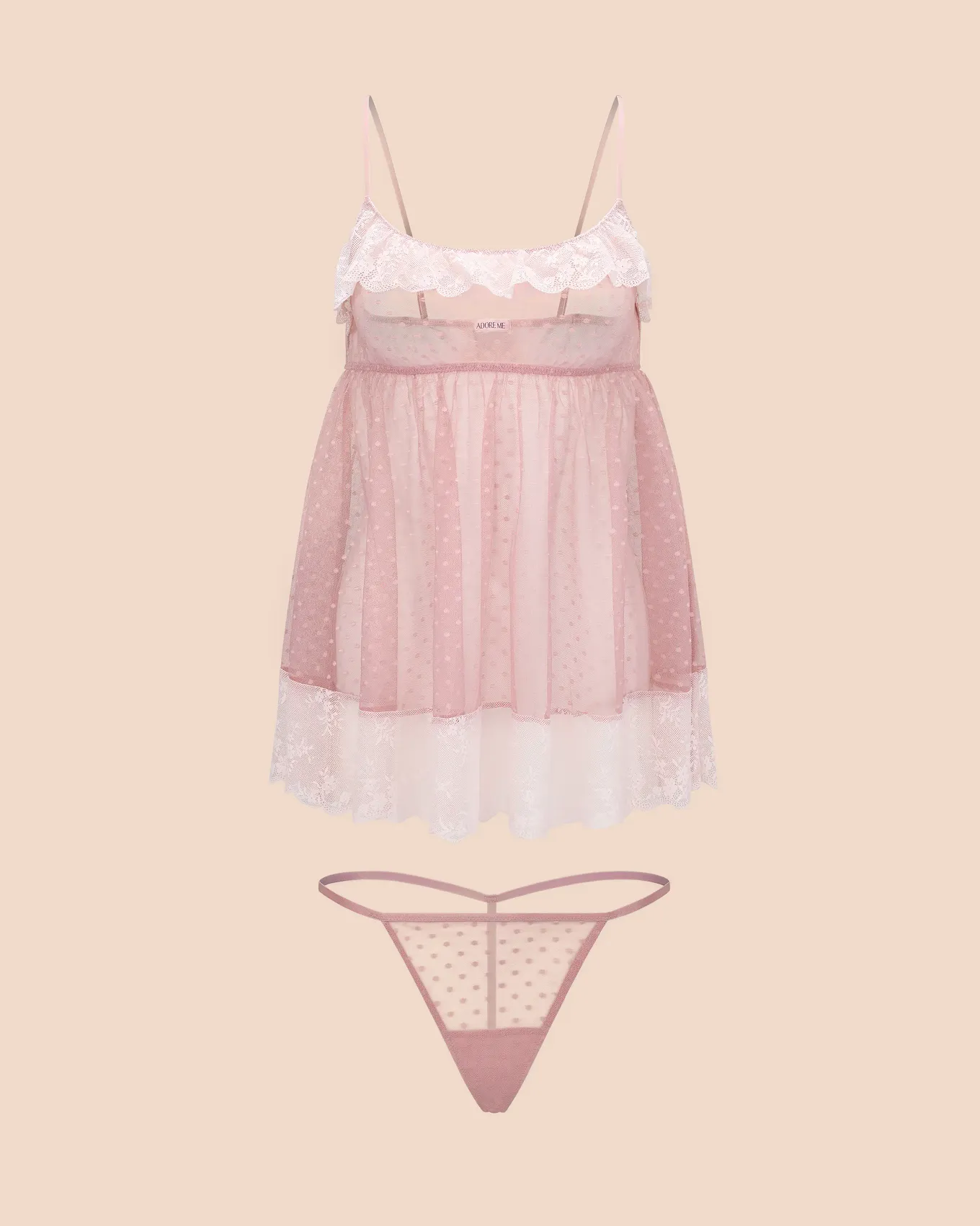Audrey Medium Beige Babydoll Set, XS-XL | Adore Me