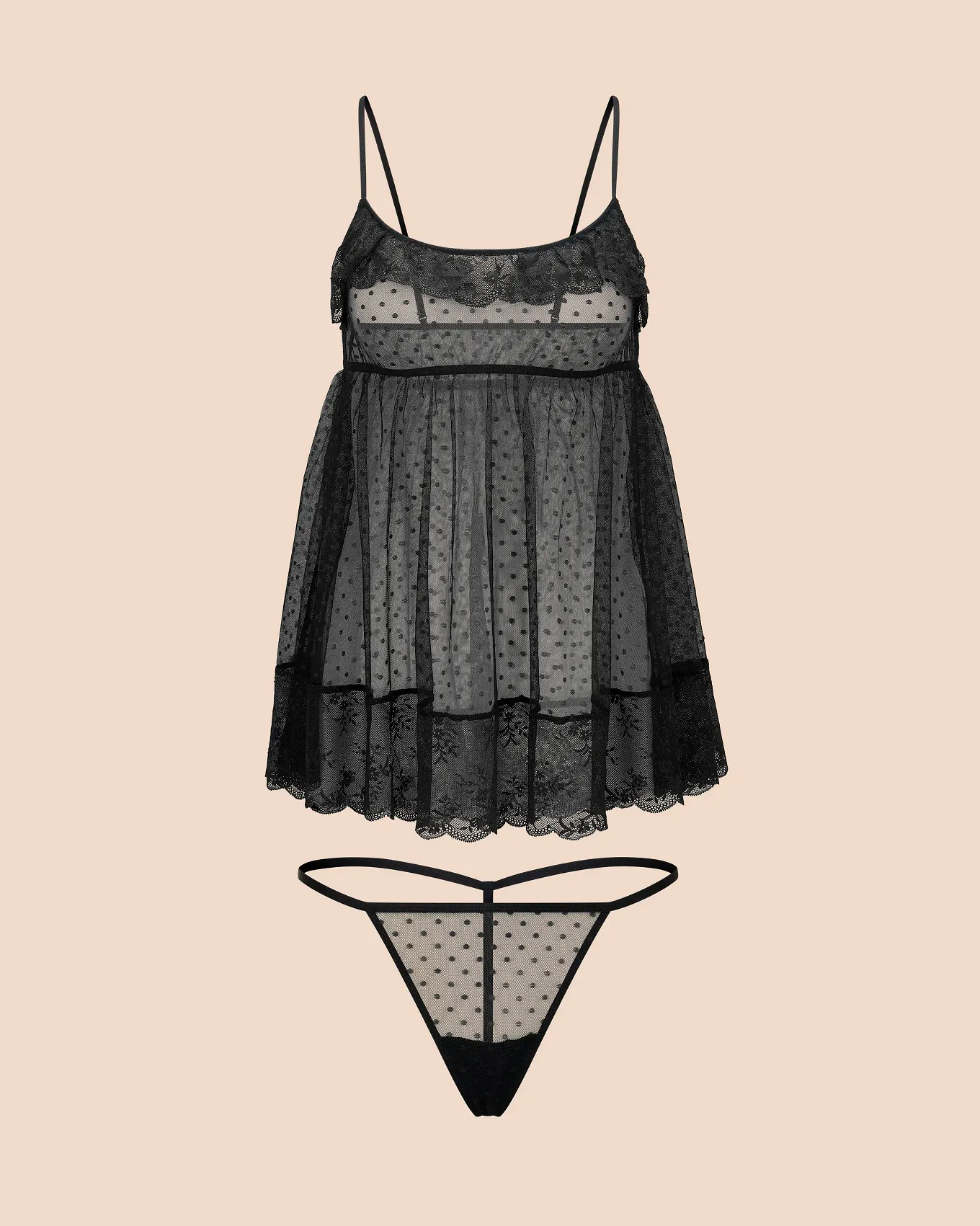Audrey Black Babydoll Set, XS-XL | Adore Me Audrey Black Babydoll Set, XS-XL | Adore Me