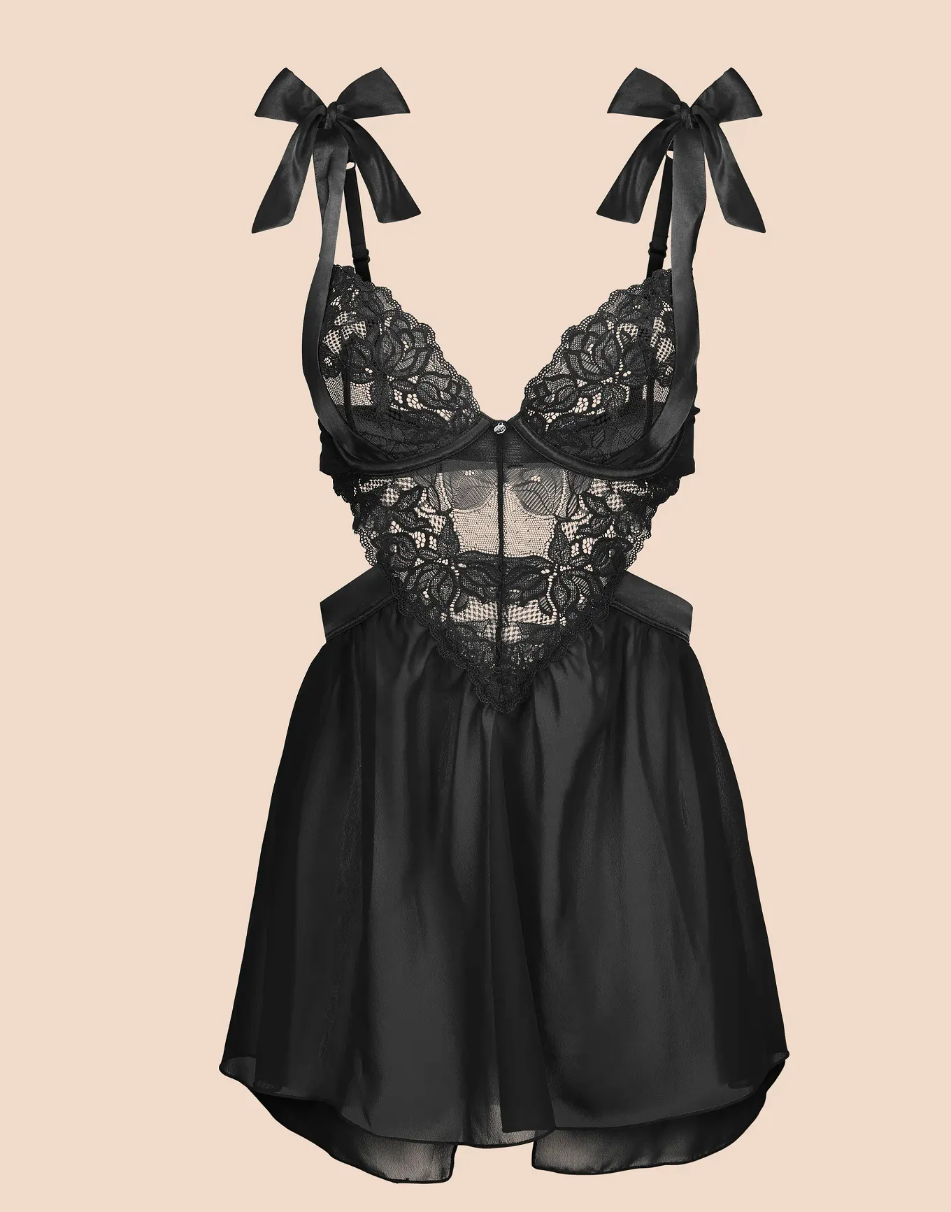 Fantasia Black Babydoll, 30A-46DDD | Adore Me
