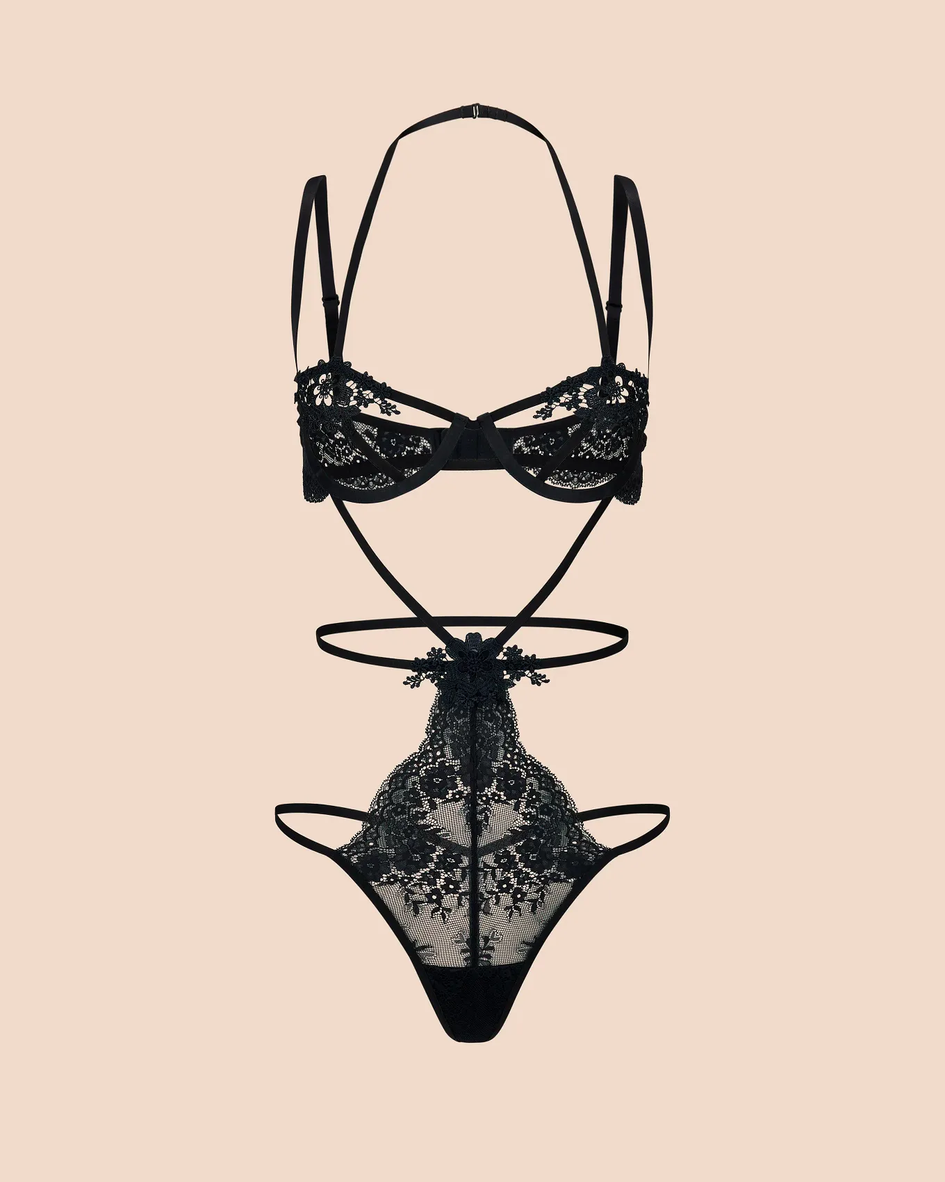 Callalily Black Playsuit, XS-XL | Adore Me