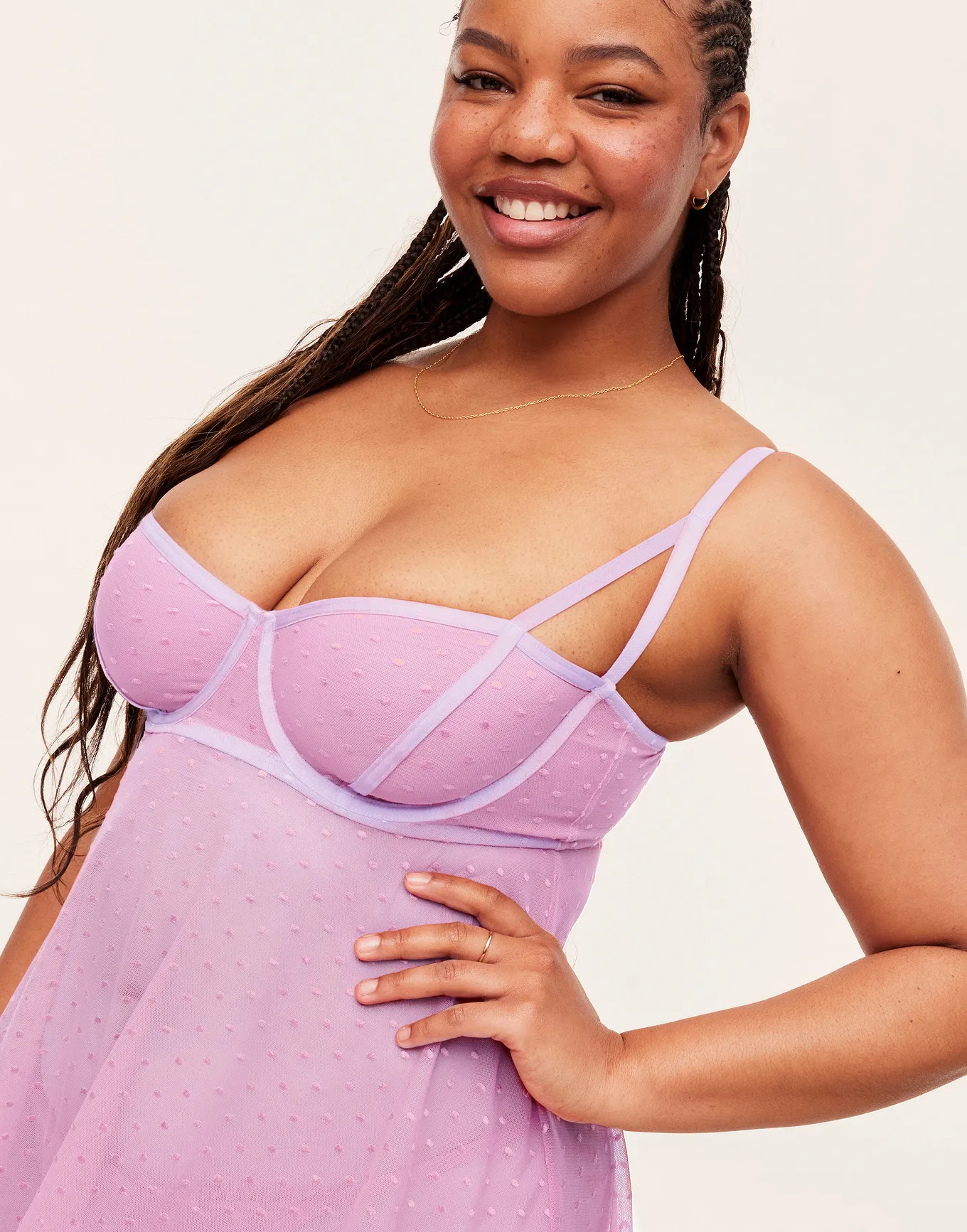 light pink lingerie dress Elodie Slip Dress