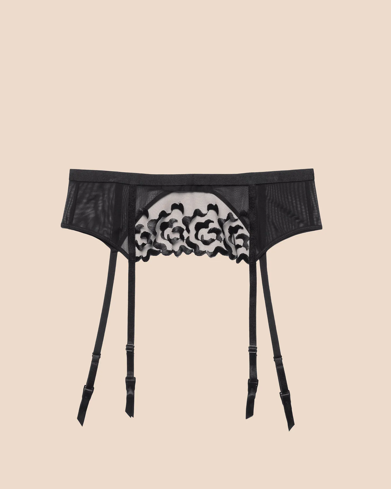Tiana Black Garter Belt, XS-4X | Adore Me