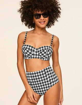 Vivien Plaid Black swimwear bundle Model 2