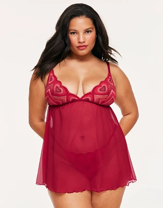 Amorata B2 Heart Red Plus Unlined lingerie bundle Model 1