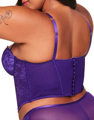 Dominika Dark Purple 2 Lined corset bundle Model 2