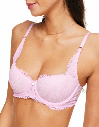 Bonnie Medium Pink 4 Contour bra bundle Model 2