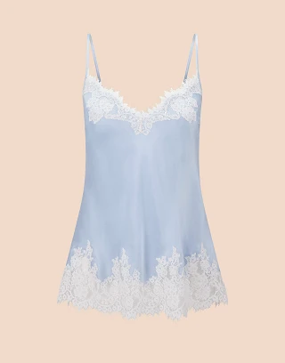 Vegan Silk Cami Medium Blue sleepwear bundle Still 2