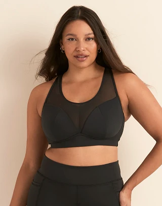 Aura Sports Bra Black Plus Contour activewear bundle Model 2