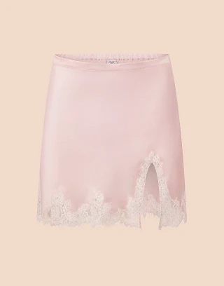 Vegan Silk Slip Skirt Light Pink lingerie bundle Still 2