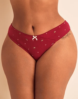 Layna B1 Thong Floral Red Plus panty bundle Model 2