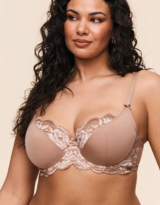 Vicky Medium Beige 3 Unlined bra bundle Model 1