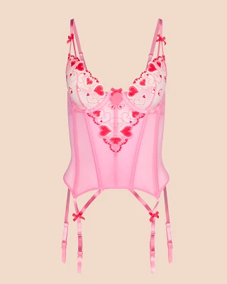 Lovette Medium Pink 2 Unlined corset bundle Still 2
