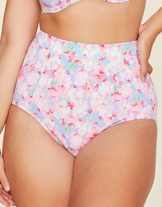 Vivien Floral Blue swimwear bundle Model 2