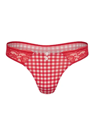 Gretl Thong Plaid Pink panty bundle Still 1