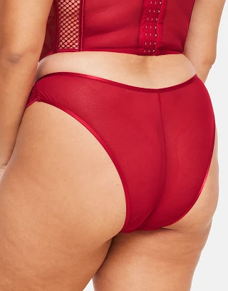 Dominika Cheeky Dark Red panty bundle Model 2