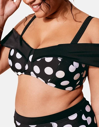 Baylie Dot Black 2 Lightly Lined swimwear bundle Model 1