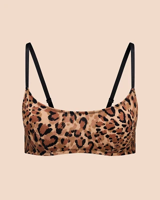 Jersey Wireless Scoop Animal Brown Unlined bra bundle Still 2