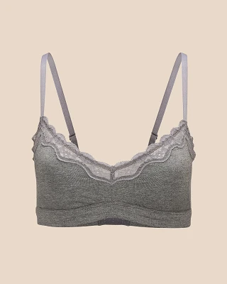Jersey Triangle Gray Unlined bra bundle Still 2