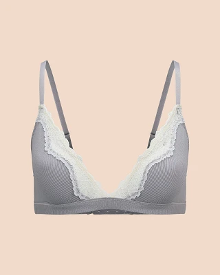 Rib Wireless Triangle Medium Gray Unlined bra bundle Still 2