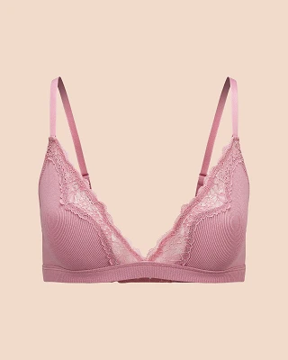 Rib Wireless Triangle Medium Purple Unlined bra bundle Still 2