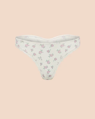 Pointelle Brazilian Floral Beige panty bundle Still 2